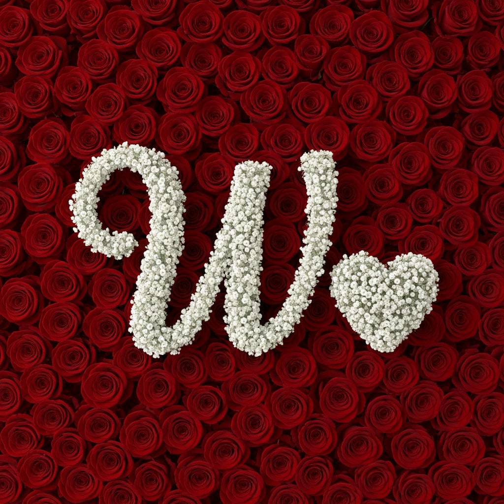 Baby's Breath Letter - W - Baby's breath letter - Size &amp; price varies depending on bouquet size please choose carefully to avoid delays  Indicate which letter you want as an add-on, please or give us a call once check out has been completed. 