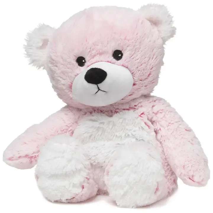 Pink and white teddy bear plush toy