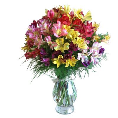 Parade of colors -  SUBSTITUTION POLICY: In some instances, our photo may represent an overall theme and includes a one-of-a-kind vase which cannot be exactly replicated. Although the actual arrangement may not precisely match the photo, it will be as close as possible. Occasionally, substitutions of flowers and/or containers happen due to weather, seasonality, and stock availability.  If any design elements are of major importance to your order, please include them in the florist instructions at checkout our contact us to ensure availability.