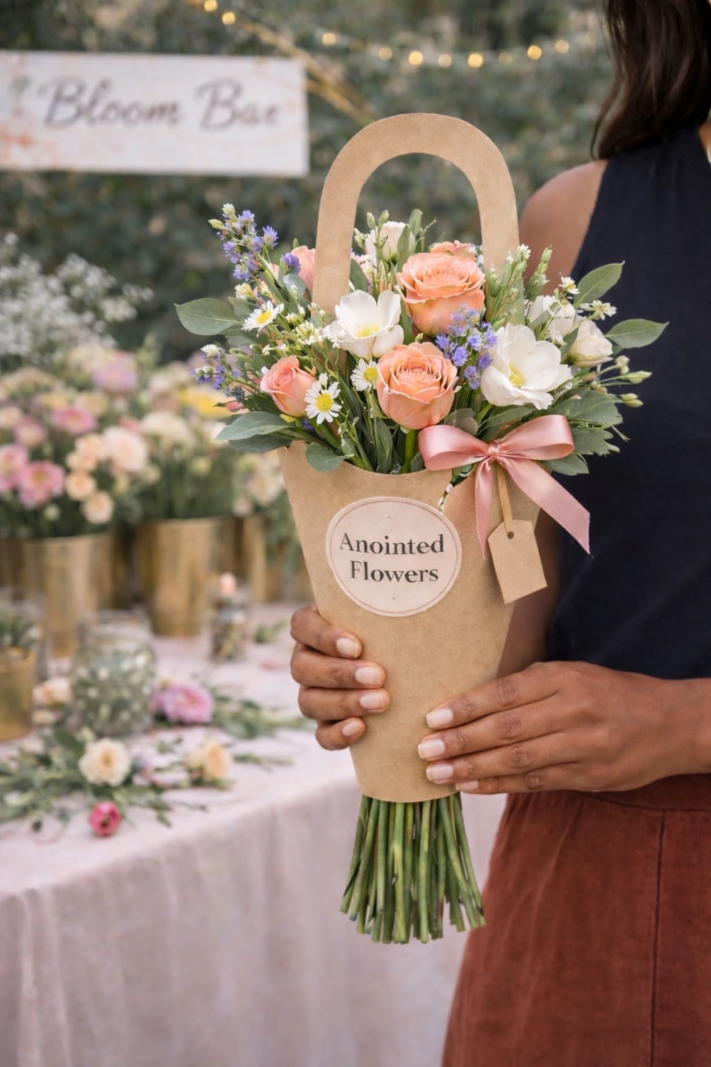 Bloom Bar Packages-Bloom Bar experiences require a minimum of 2 weeks advance booking. - Bloom Bar Packages Create your own beautiful bouquet at our Bloom Bar experience. Guests can select from a curated selection of fresh seasonal flowers and greenery to design a custom bouquet. Perfect for showers, parties, corporate events, and celebrations.  Each package includes fresh flowers, greenery, bouquet holders, wrapping materials, ribbon finishing, and Bloom Bar setup. Packages vary based on guest count and flower selection.   Bloom Bar bookings require a minimum of 2 weeks advance notice. Limited availability. Early booking is recommended.  Please contact our shop to discuss event location, setup details, and availability.