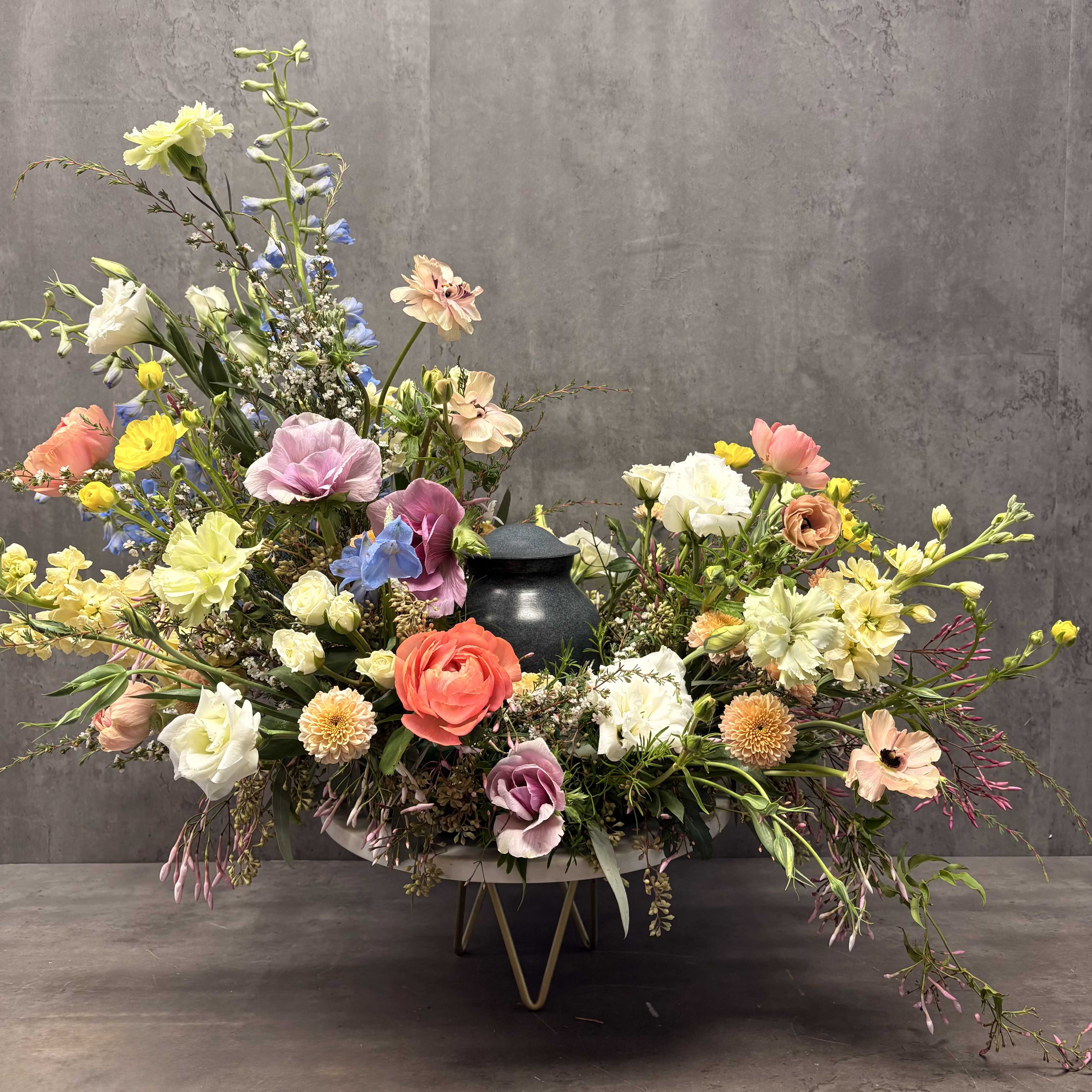 Urn Wreath - A beautiful wreath created to surround an Urn. Please indicate color preference in notes. 