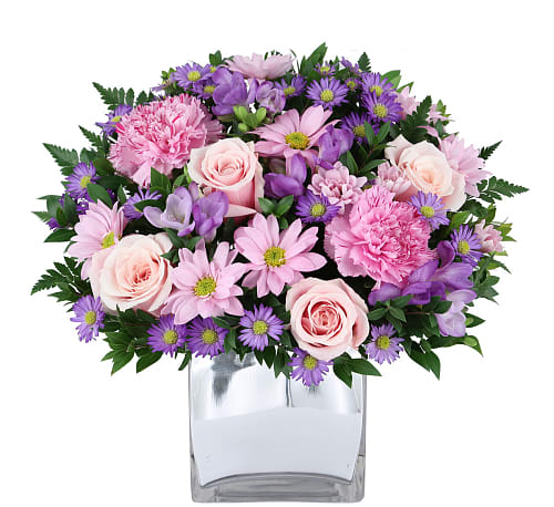 Narnian Dreams - This could be the arrangement of their dreams. Delicate pink and purple blooms 