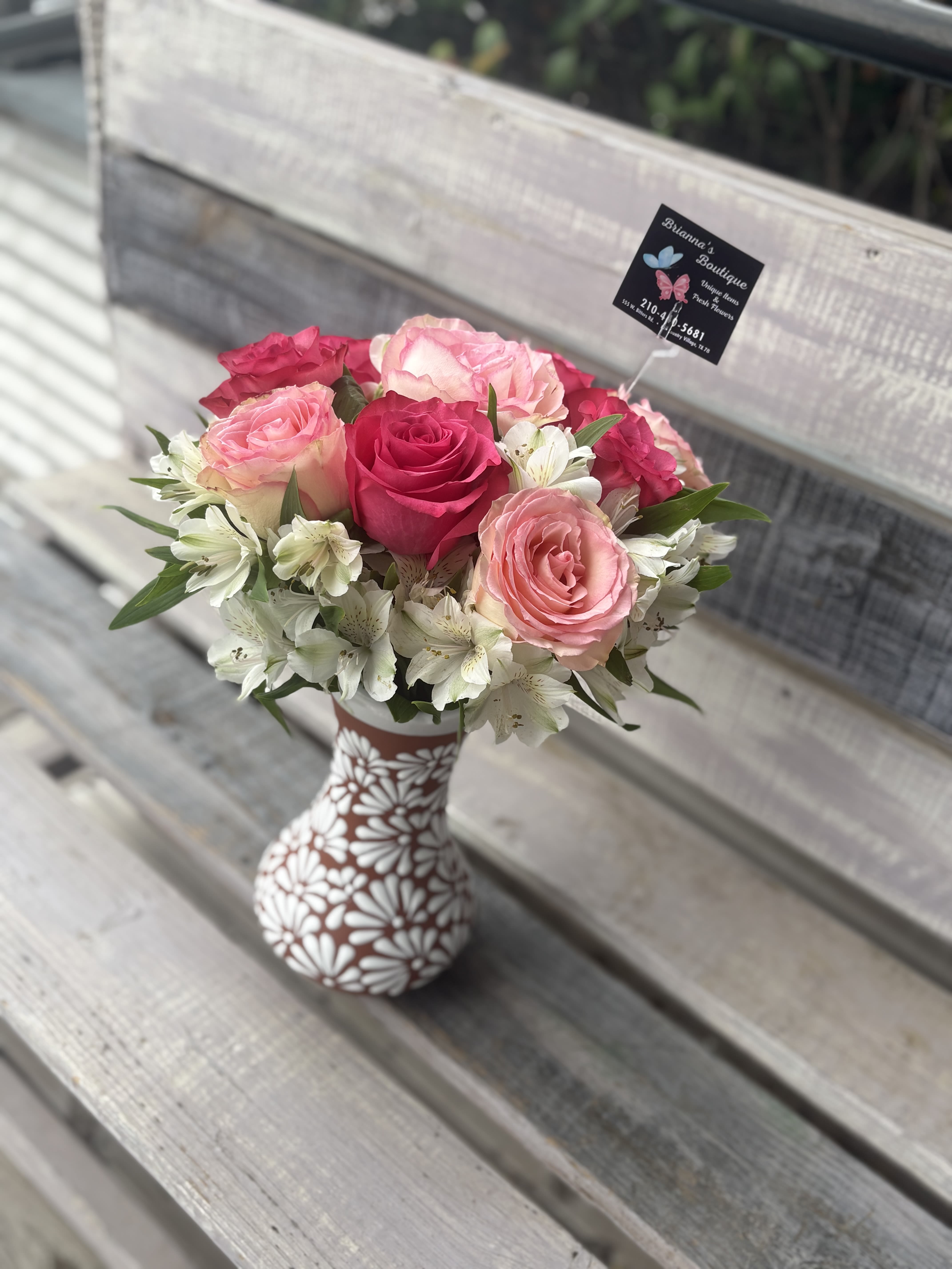 Love our Blooms - This is one of our favorites, it has a variety of beautiful blooms. This beautiful arrangement will make anyone’s day 