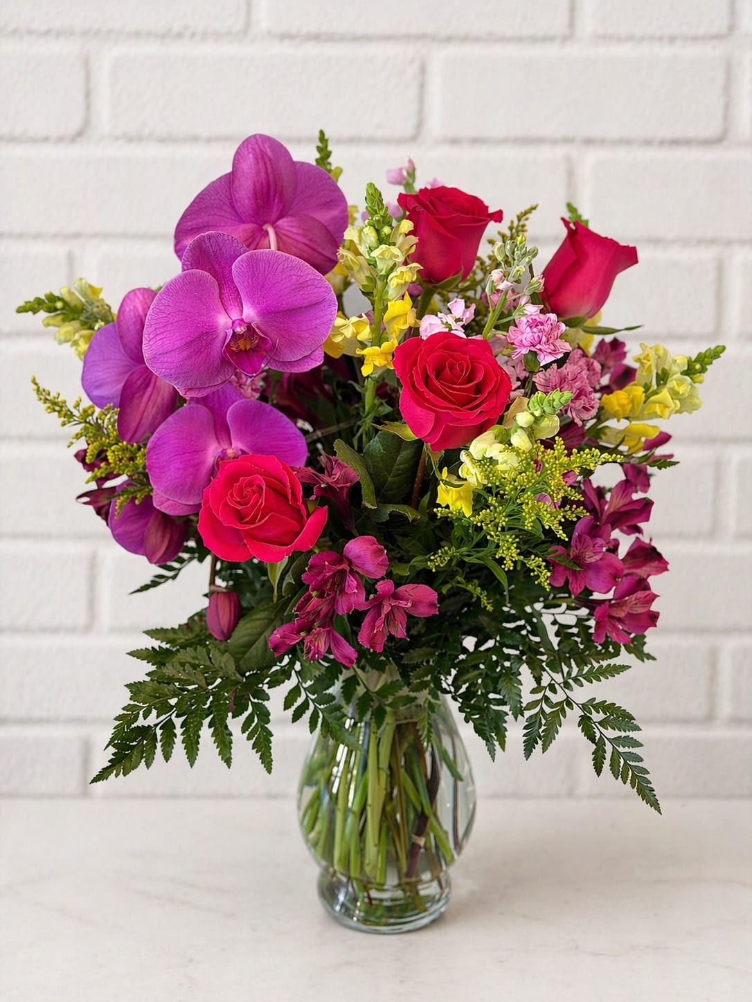 Beverly - For the orchid lover! Bright and beautiful shades of purples, pinks and yellows. 