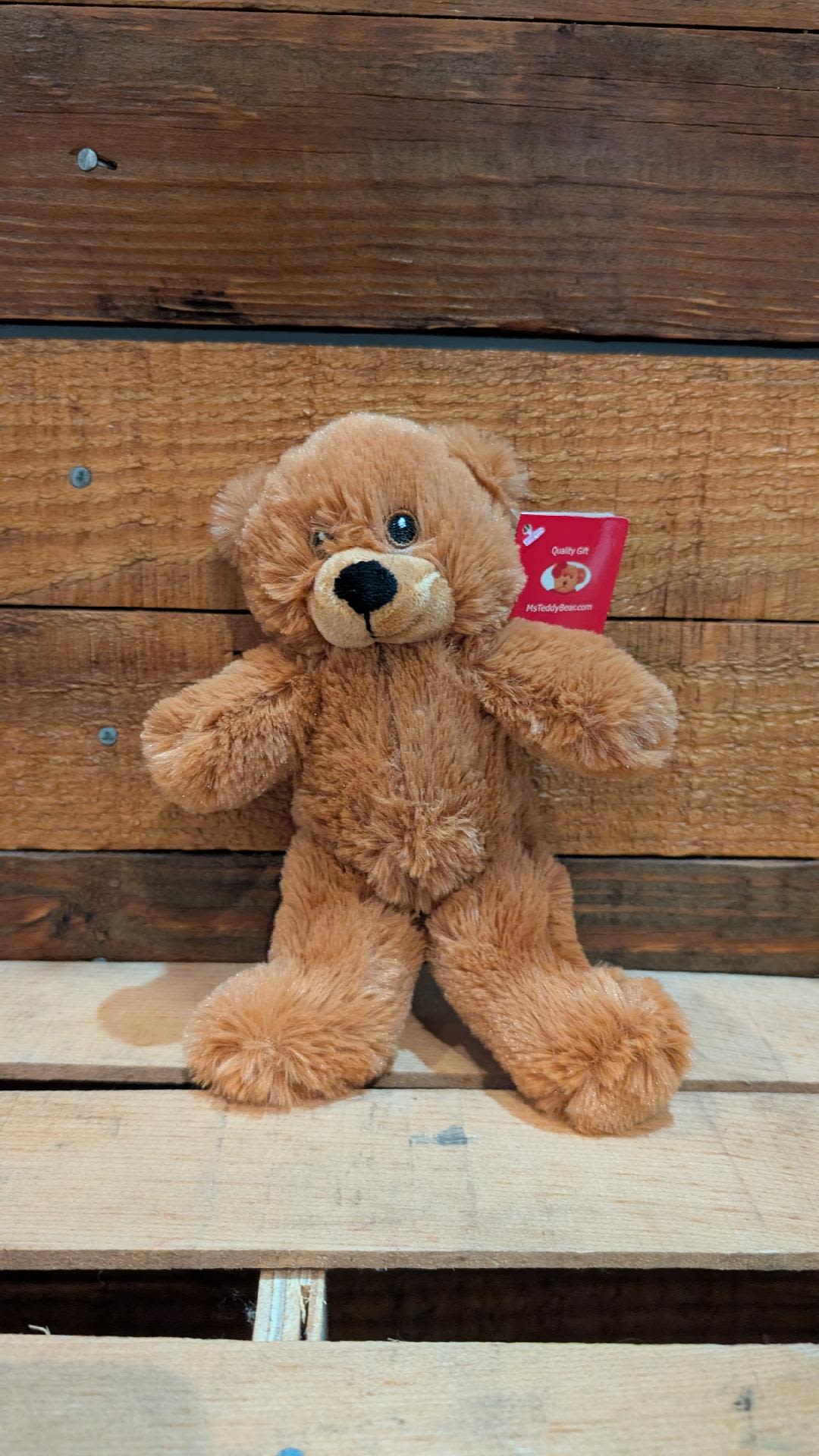 Mr. T Bear 8"Brown Teddybear with Embroidery Eyes - 8" Teddybear Fuzzy With Embroidery Eyes