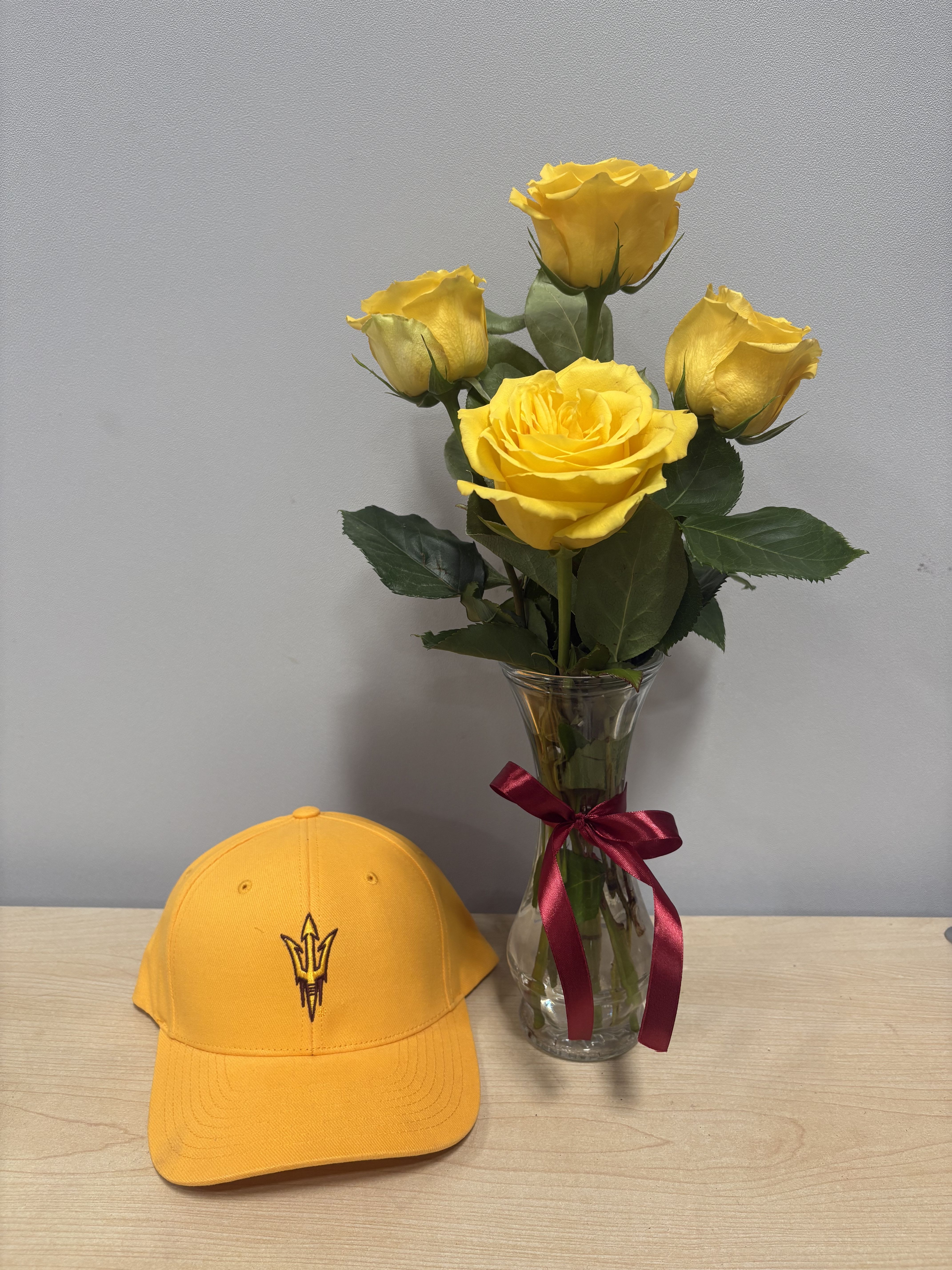 Yellow Roses &amp; ASU Hat - As shown 