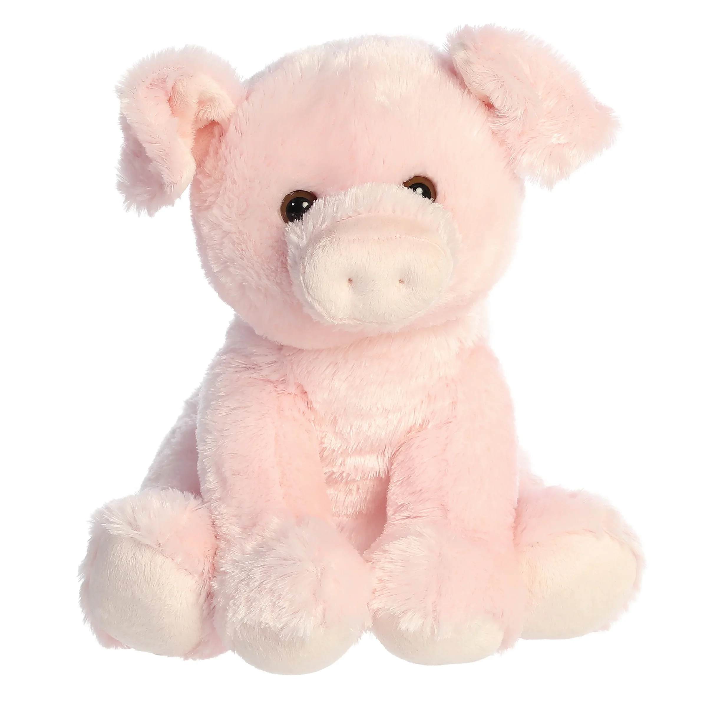 Plush- Piggy 14" - A soft light pink pig plush with a round snout and floppy ears. This adorable piggy is extra cuddly and perfect for anyone. 