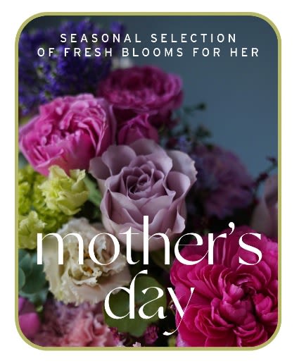 Mother's Day floral card with pink and purple roses