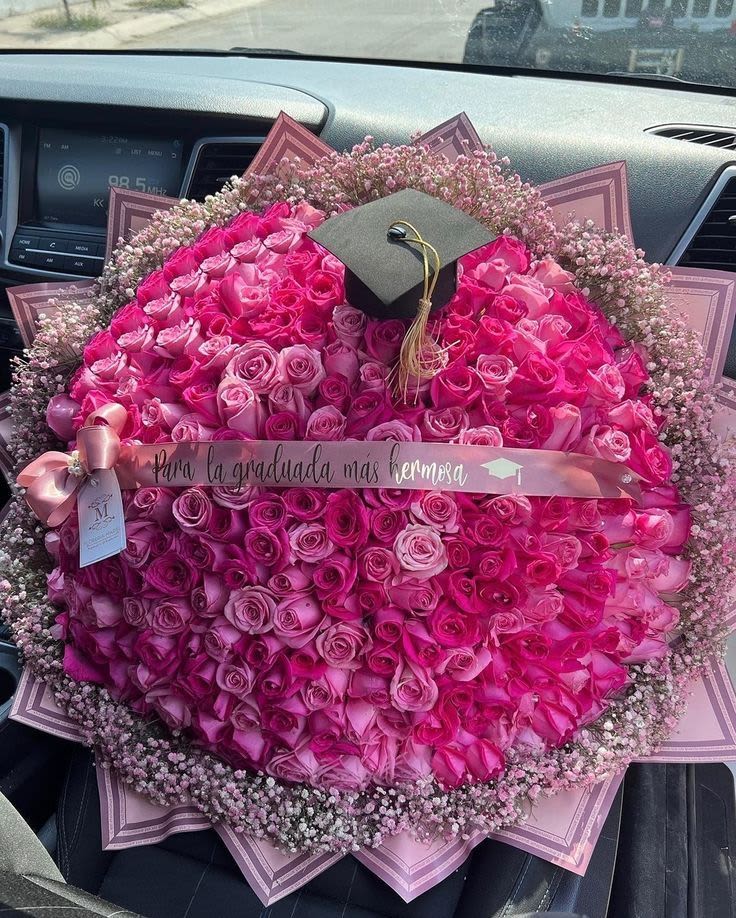 150 Luxury Graduation Buchon Bouquet - Make graduation unforgettable with a premium buchon-style bouquet featuring 150 vibrant roses. Designed for elegance and impact, this arrangement is perfect for celebrating new beginnings and achievements. 