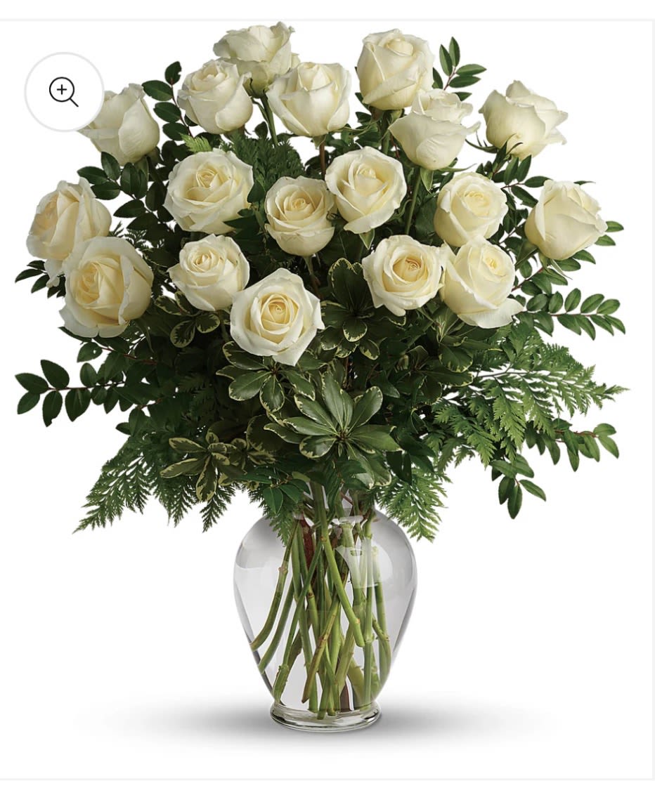 18 white Roses  - Nice and beautiful arrangement for all occasions. Bouquet will be delivered as similar to the pic.