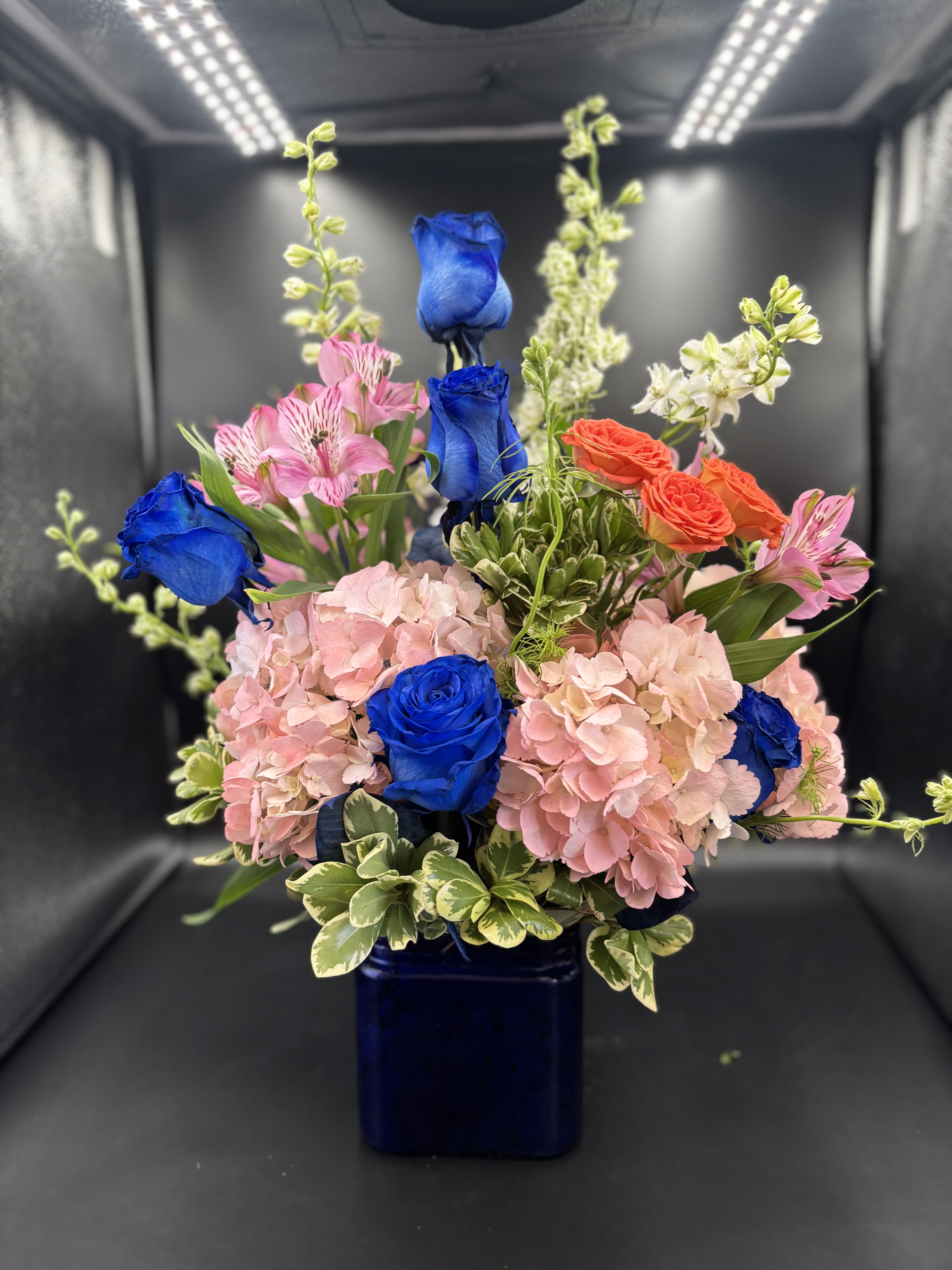 Blue Cube  - *Reasonable flower substitutions may be made due to availability