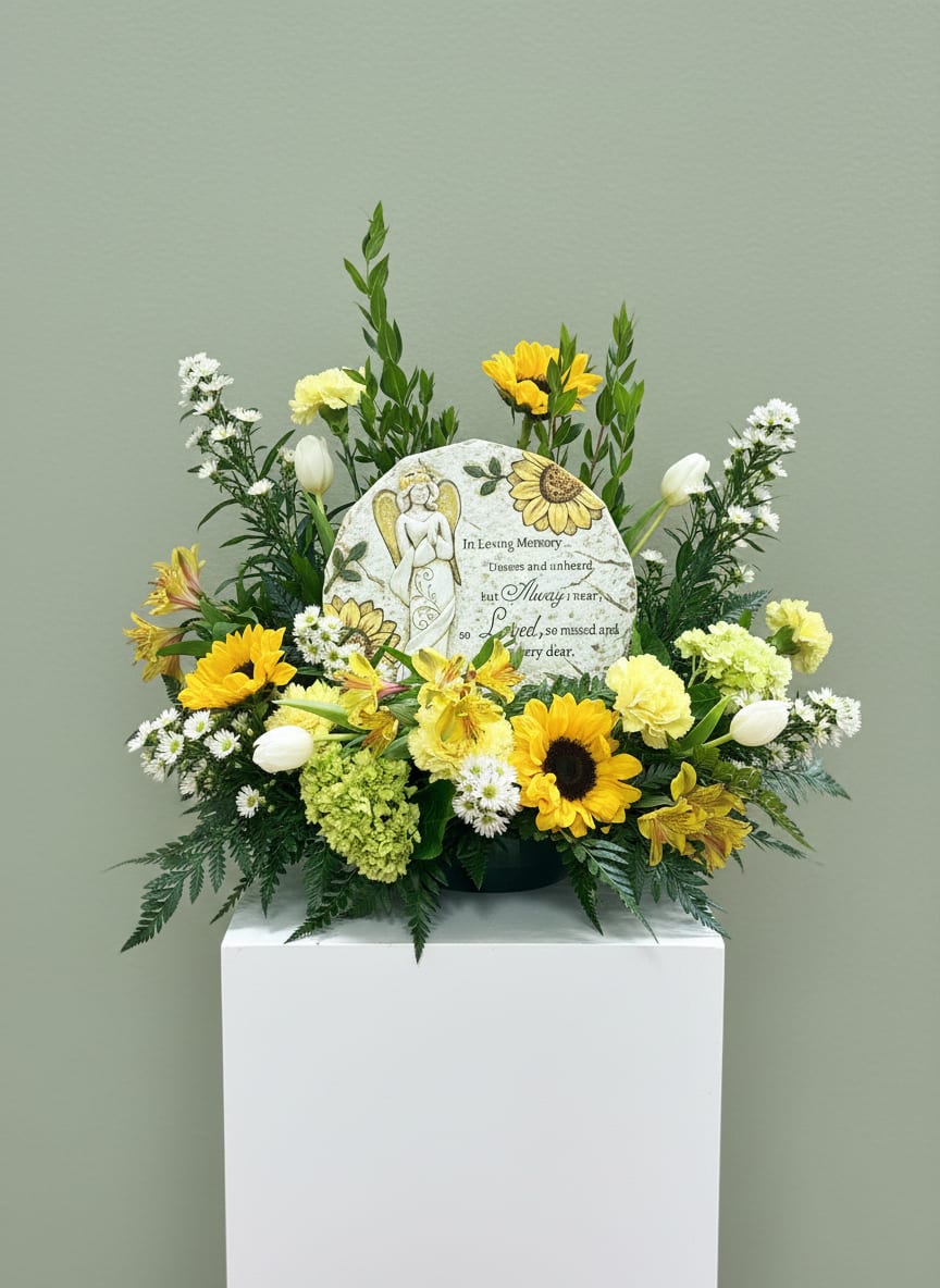 In Loving Memory Plaque  - This plaque with flowers makes for a wonderful keepsake. Can be sent to the funeral service or the home