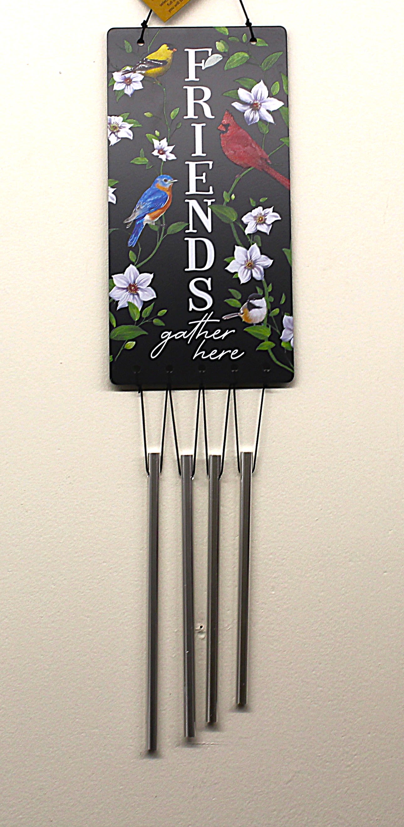 25 3/4 Inch Friends Gather Here Windchime - 25 3/4 Inch Friends Gather Here Windchime