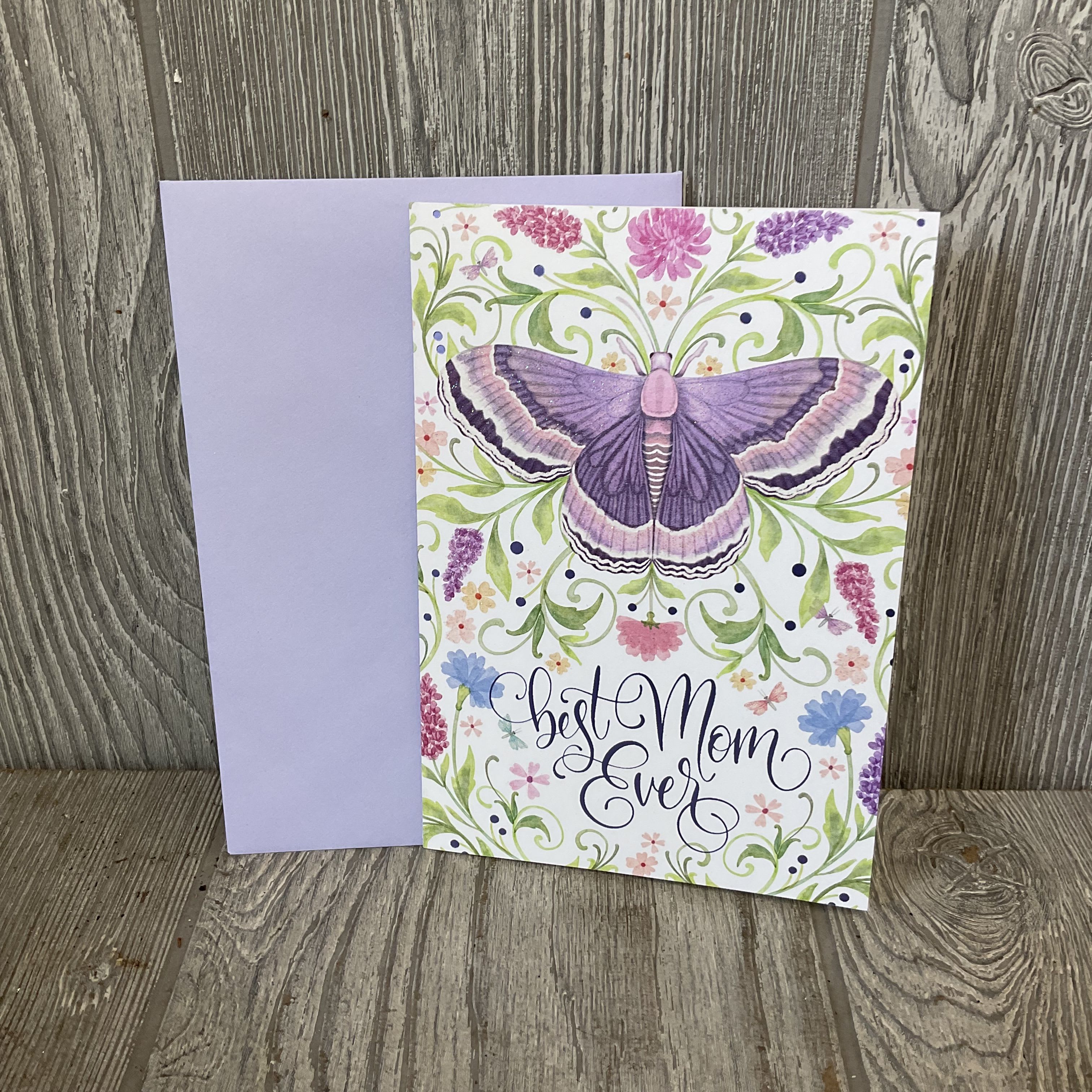 Best Mom Ever Full Size Greeting Card - Full size greeting card.  Front: Best Mom Ever Inside: I’m so lucky to have you in my life. Happy Mother’s Day