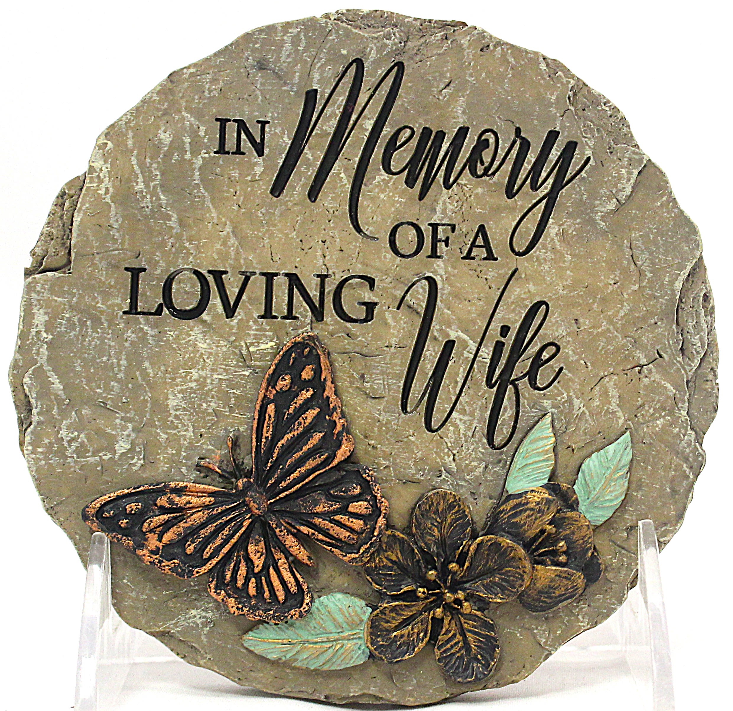 Wife Mini Stone - Wife Mini Garden Stone 5 Inches In Memory of a Loving Wife *Display stand sold separately