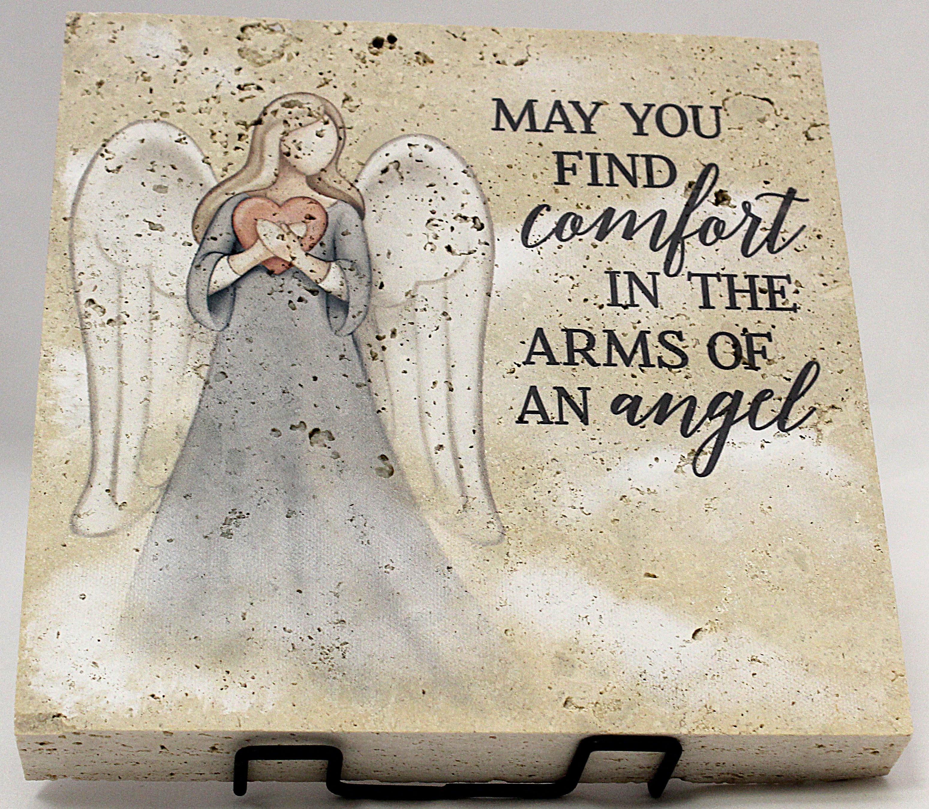Comfort Arms - Comfort Arms 8 1/8 X 8 1/8 May you find Comfort int he amrs of an Angel *Display stand sold separately