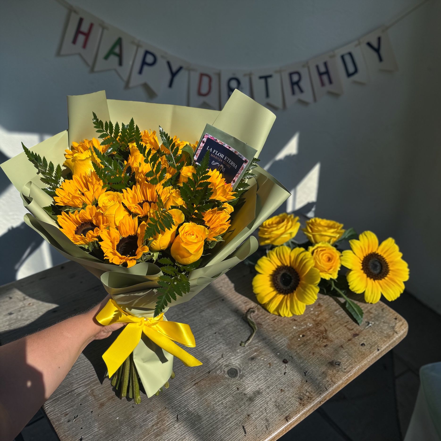 Blooming Sensation  - beautiful small Sunflowers combining yellow roses , perfect for Spring and summer season. Also Perfect for those who loved sunflowers and yellow colors.