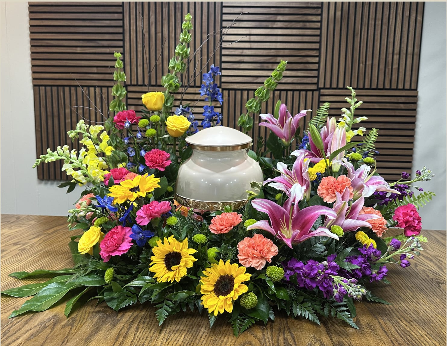 Vibrant Remembrance Wreath - Cremation wreath full of vibrant colors