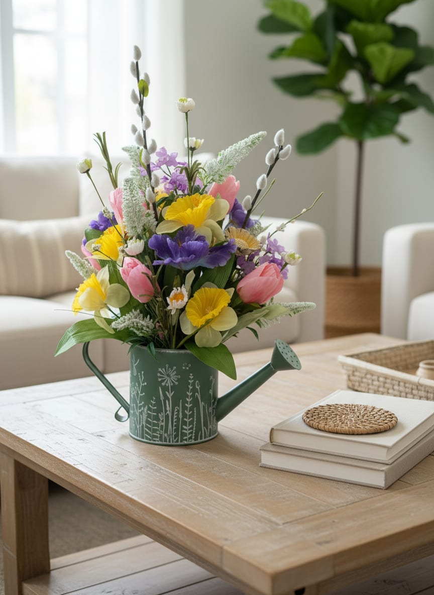 Spring Has Sprung Silk Arrangement  - This is a silk flower arrangement therefore nothing can be altered. Please note silk means artificial, meaning not real flowers.