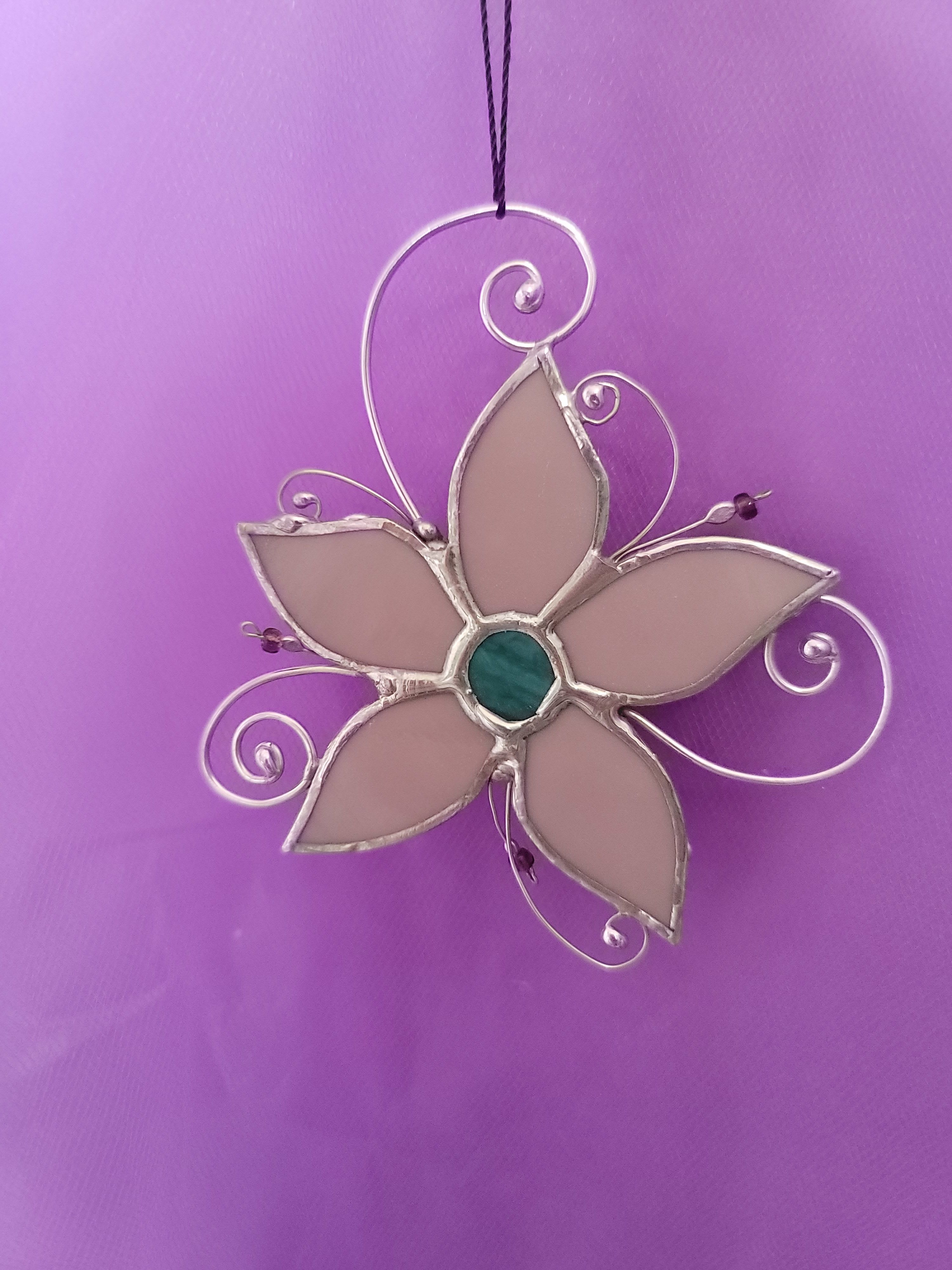 Fairy Flower - A whimsical stained glass flower made by a local artist. Limited Stock Available.