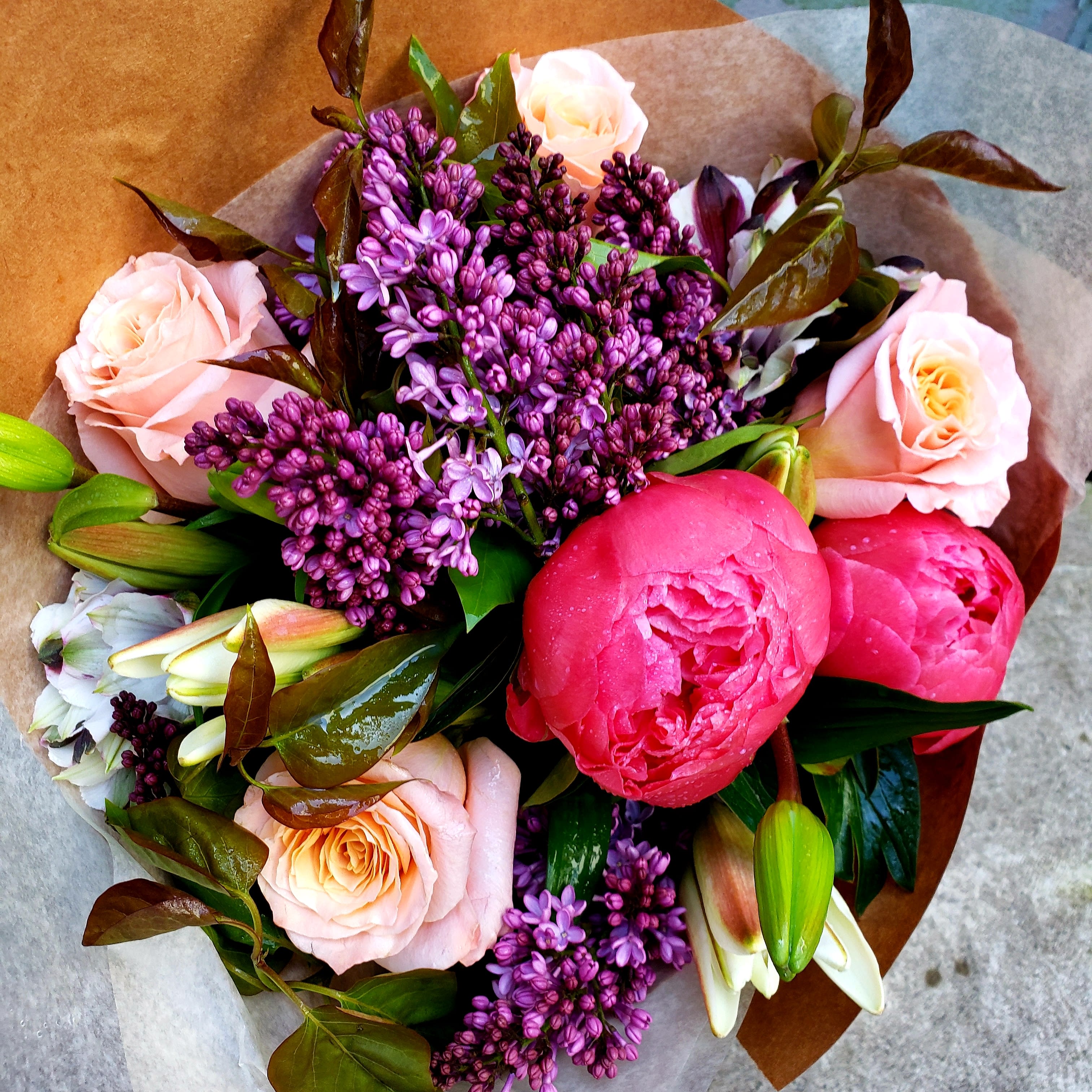 Lilacs and Peony Galore - Local grown gorgeous blooms wrapped up perfect for your loved one