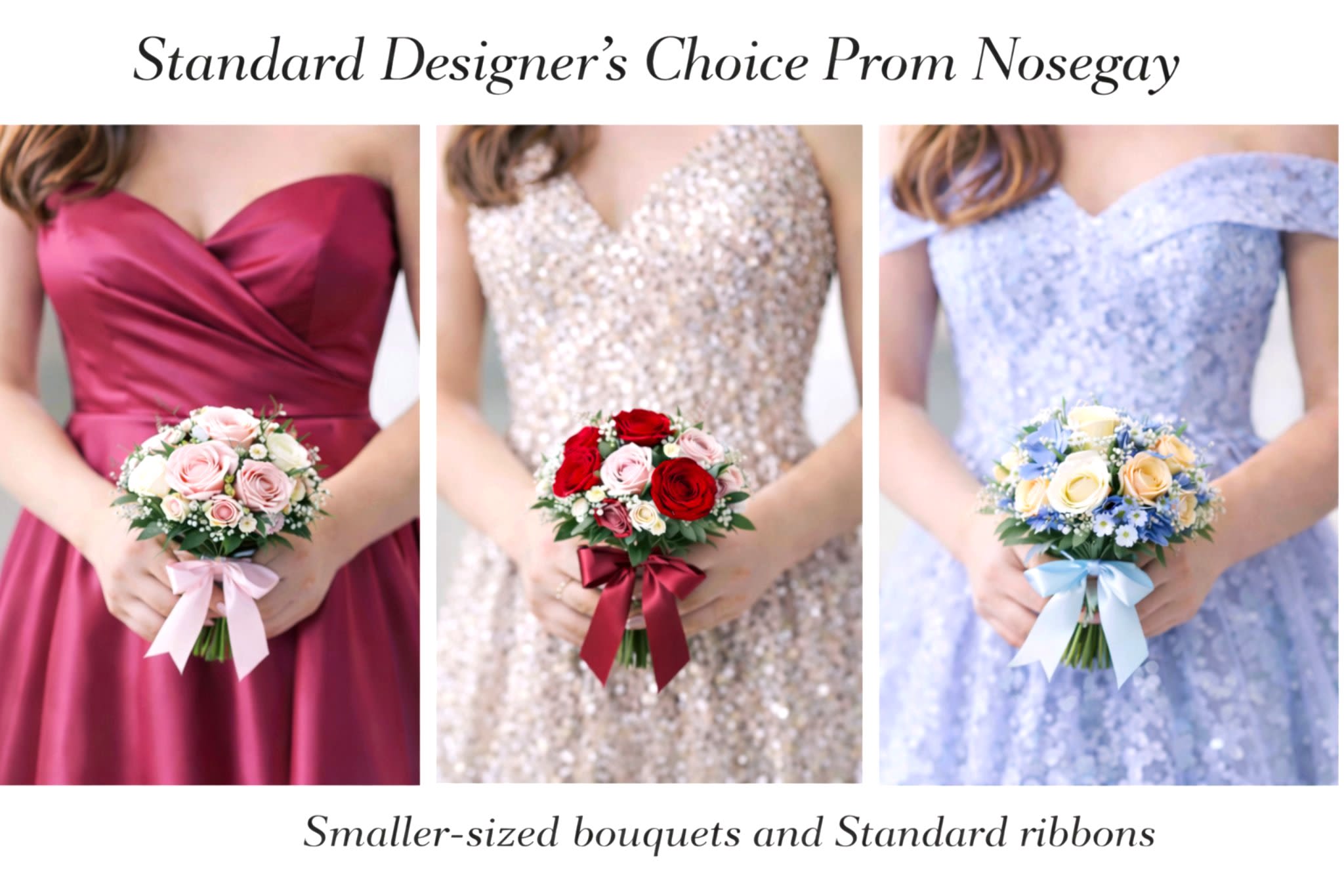 Designer’s Choice Prom Nosegay Bouquet  - Celebrate prom in style with a custom Designer’s Choice Prom Nosegay bouquet from Floral Fabulous in Round Rock, Texas. These elegant handheld mini bouquets are the perfect alternative to traditional corsages, designed with fresh seasonal blooms such as roses, spray roses, and accent florals in coordinating colors to match your dress.  Each nosegay is handcrafted by our expert florists using premium flowers and finished with a coordinating satin ribbon for a polished, picture-perfect look. Whether you're going for classic, romantic, or modern prom vibes, we design each bouquet to complement your unique style.  Perfect for prom, homecoming, dances, and special events, our nosegays are available for local delivery and pickup in Round Rock, Pflugerville, Georgetown, and the greater Austin area.   Custom color palettes available upon request  Fresh, high-quality flowers guaranteed  Designed locally by Floral Fabulous