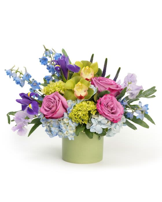 Celestial Pastels - Delicate pastel blooms in lavender, blues, and soft greens, arranged with an airy, garden - inspired charm.
