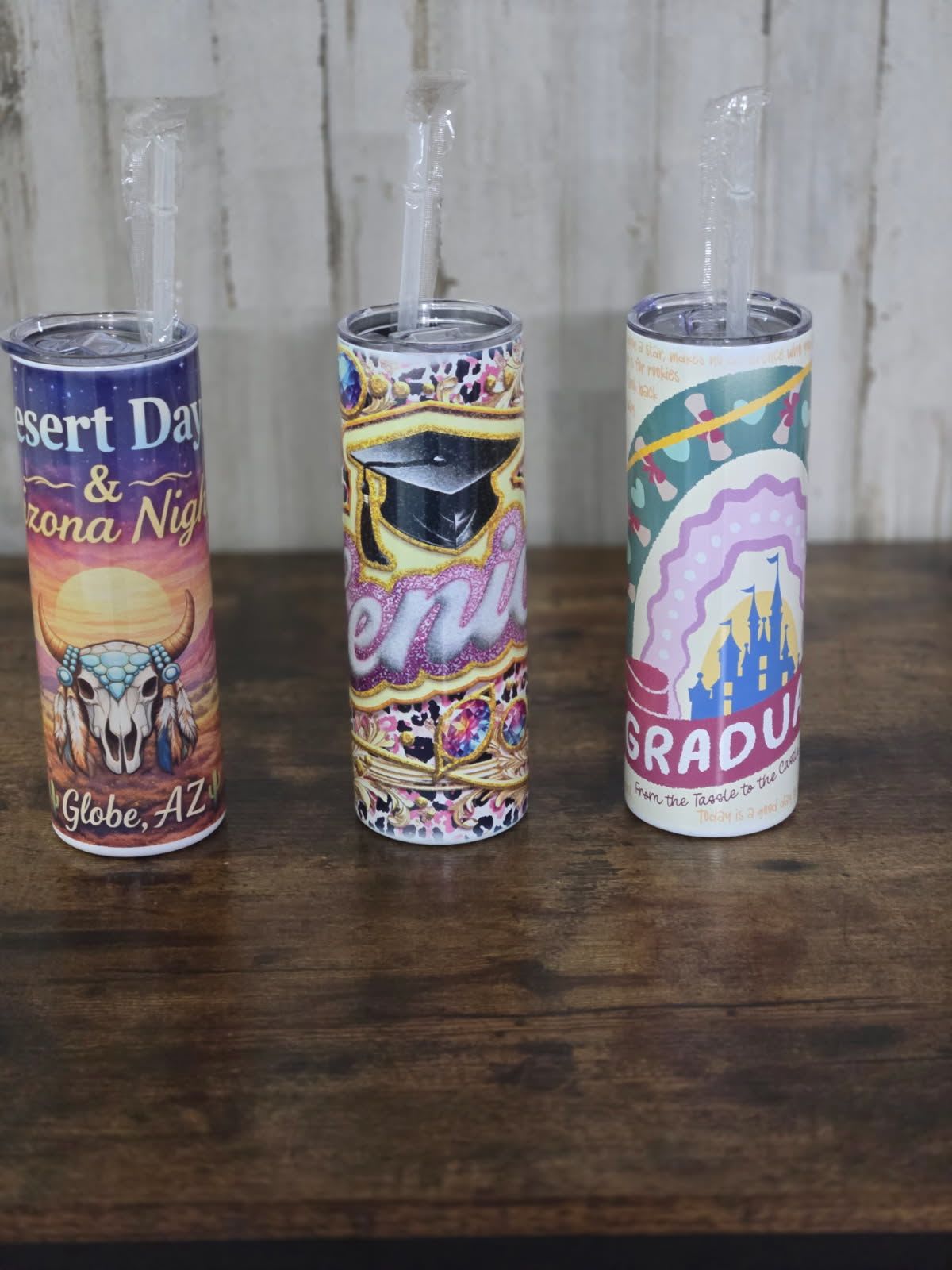 Glitter &amp; Pixie Dust Cups - Stainless Steel cups with lids and straws.  These have been designed professionally by a local business Glitter &amp; Pixie Dust.