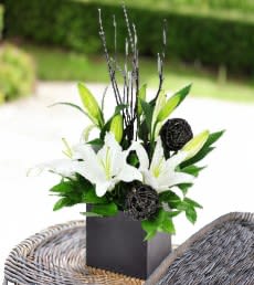 Sensational Grace  - A sensational arrangement with white Lilies and black accents 