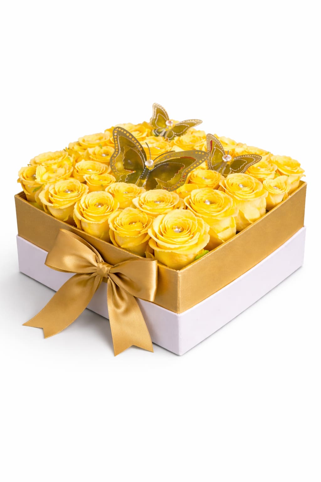 Yellow Lovely Box - Sunlit yellow roses packed close together make an immediate, joyful impression - a perfect birthday bouquet, thank-you gift, or just-because arrangement to brighten someone's day. This flower arrangement presents those radiant roses in a polished square gift box, making it easy to gift and display for anniversaries, congratulations, or simply to let the person you're thinking of know they're appreciated.