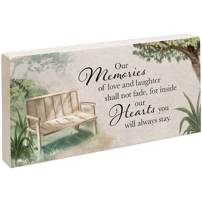 "Love &amp; Laughter" Marble Paver - Our marble pavers are made of fine Turkish marble that is designed and printed on in the USA. They are 100% weather friendly.