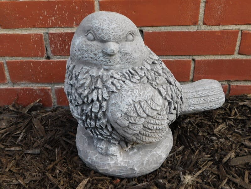 FAT BIRD Cement Statue - This is a cement fat bird   Please note pictures are a representation of product. Actual product will vary based on season and availability.