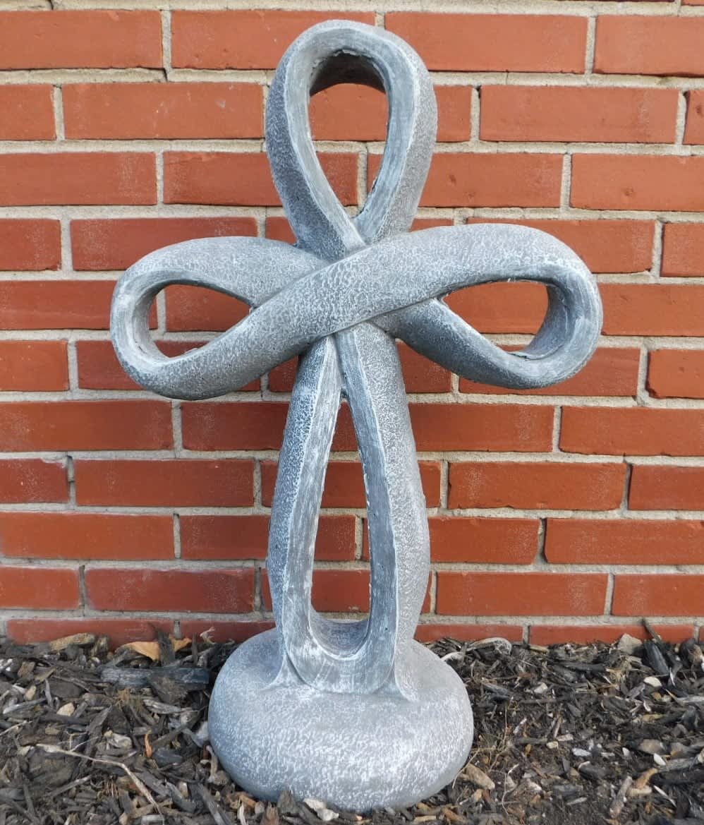 INFINITY CROSS Cement Statue - Infinity cross