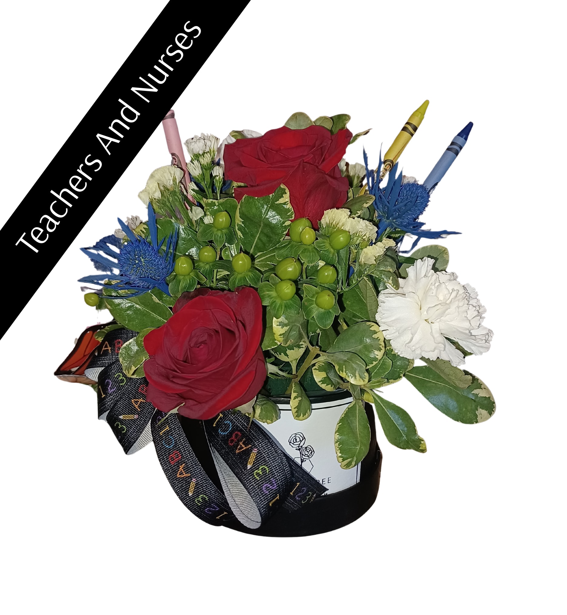 Teacher Appreciation Mini HatBox  - Mini designer Choice hatboxes, colors and ribbons will vary. Teacher theme Trinkets will also be added.