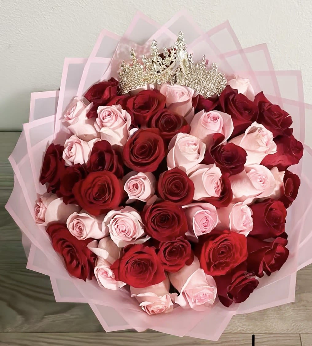 RED END PINK BOUQUET - red end pink bouquet. standard 25 rosa deluxe 45 rosas