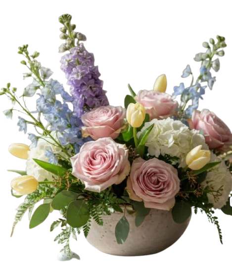 Blush &amp; Bloom Garden -  In some instances, our photo may represent an overall theme or look and include a one-of-a-kind vase which cannot be exactly replicated.  Although the actual bouquet may not precisely match the photo, its temperament will. Occasionally, substitutions of flowers and/or containers happen due to weather, seasonality and market conditions which may affect availability. If this is the case with the gift you’ve selected, we will ensure that the style, theme and color scheme of your arrangement is preserved and will only substitute items of equal value or higher value.  If any design elements are of major importance to your order, please include them in the florist instructions at checkout or contact us to ensure availability.