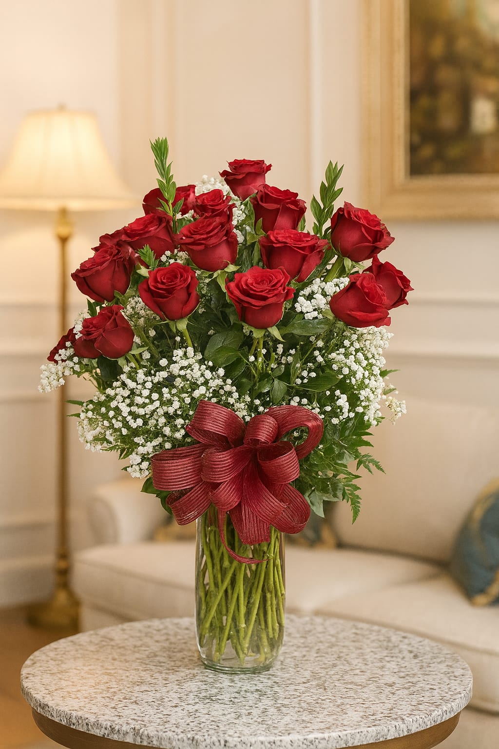 36 Long Stem Roses  - 36 large Ecuadorian roses in large vase 