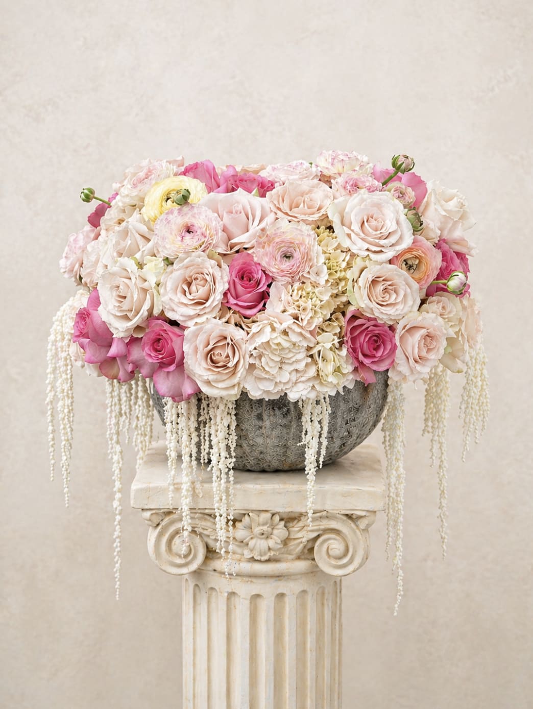 Blush cascade  - Brighten any space with our Elegant Flower Vase Arrangement! Bursting with vibrant blooms, this stunning display features seasonal favorites artfully arranged with lush greenery for a striking effect.  Perfect for any occasion, it makes a thoughtful gift or a lovely addition to your home decor. Elevate your surroundings with this captivating vase arrangement that brings joy and sophistication to every room.  Order yours today and let the beauty of flowers inspire you!