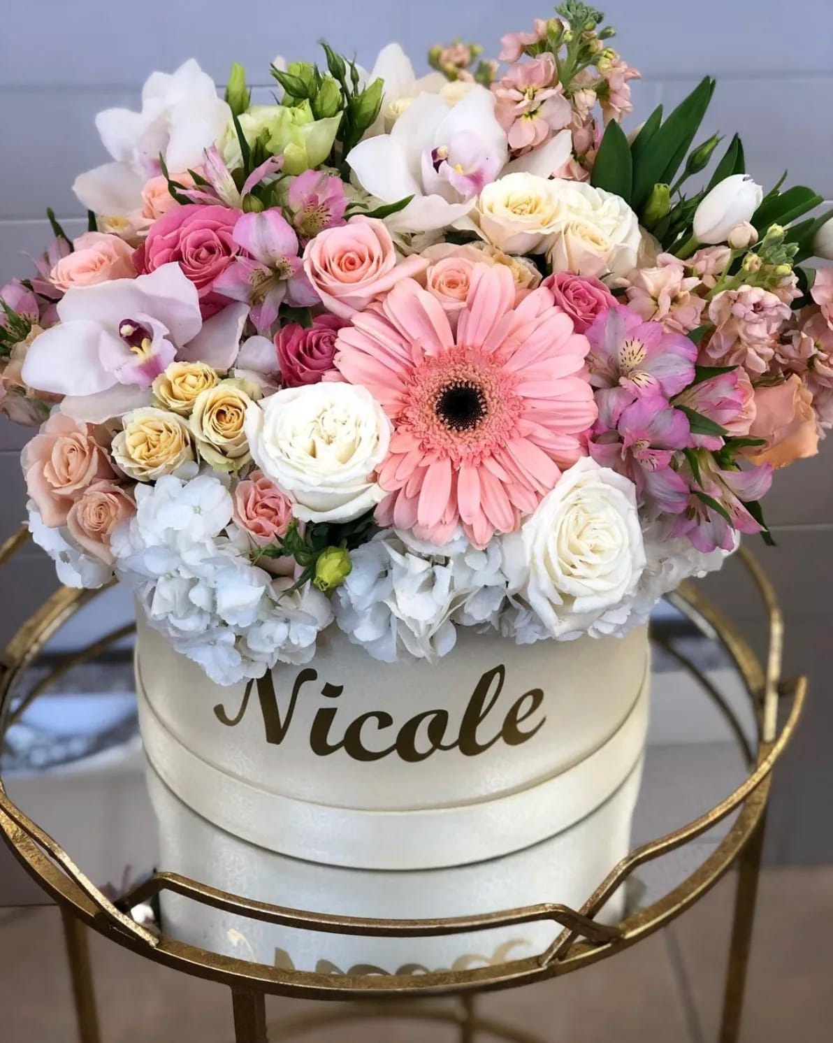 Pink Romance Bouquet  - Flower Box will include Hydrangeas, Spray Roses, Alstroemeria, Gerberas and many more blooms. Box can state "Happy Mother's Day" or can be customized to the name of recipient.