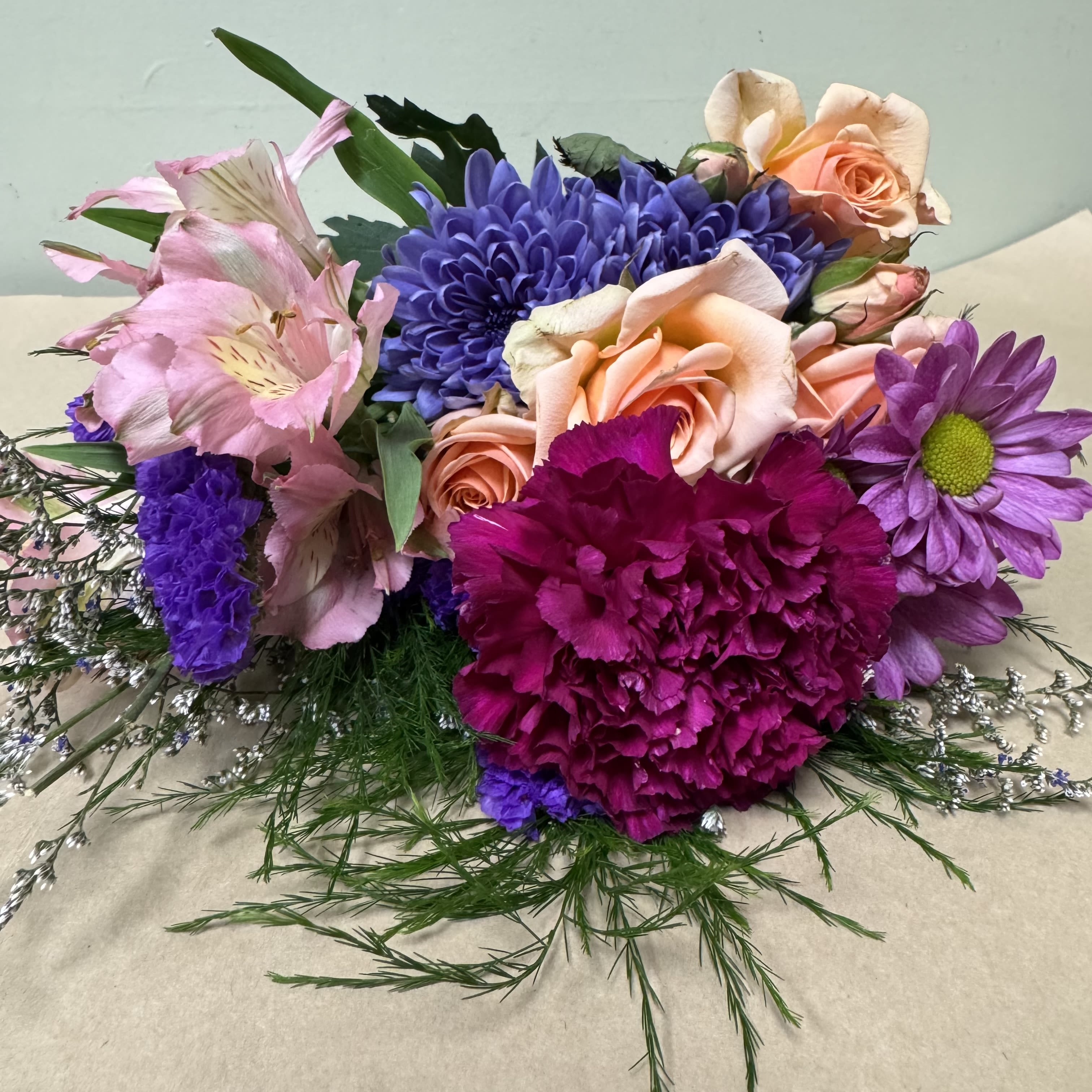* World Of Dance Recital Bouquets * - Surprise your tiny dancer with a petite floral bouquet.  We will be offering these bouquets specifically for recital attendees. Different color options will be available: Please put in The note section whether you would like Pink, Purple, Yellow, Blue, or Peach theme.  Available for pick up Friday or Saturday or we will deliver to W.O.D. Friday night.