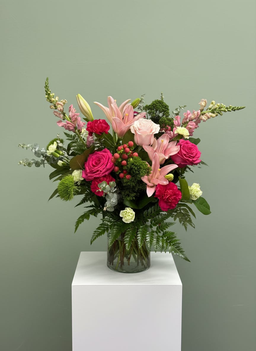 Mommie Dearest - Celebrate the matriarch of the family with this stunning bouquet featuring an assortment of flowers like roses and lilies sure to make her feel appreciated this Mother's Day.