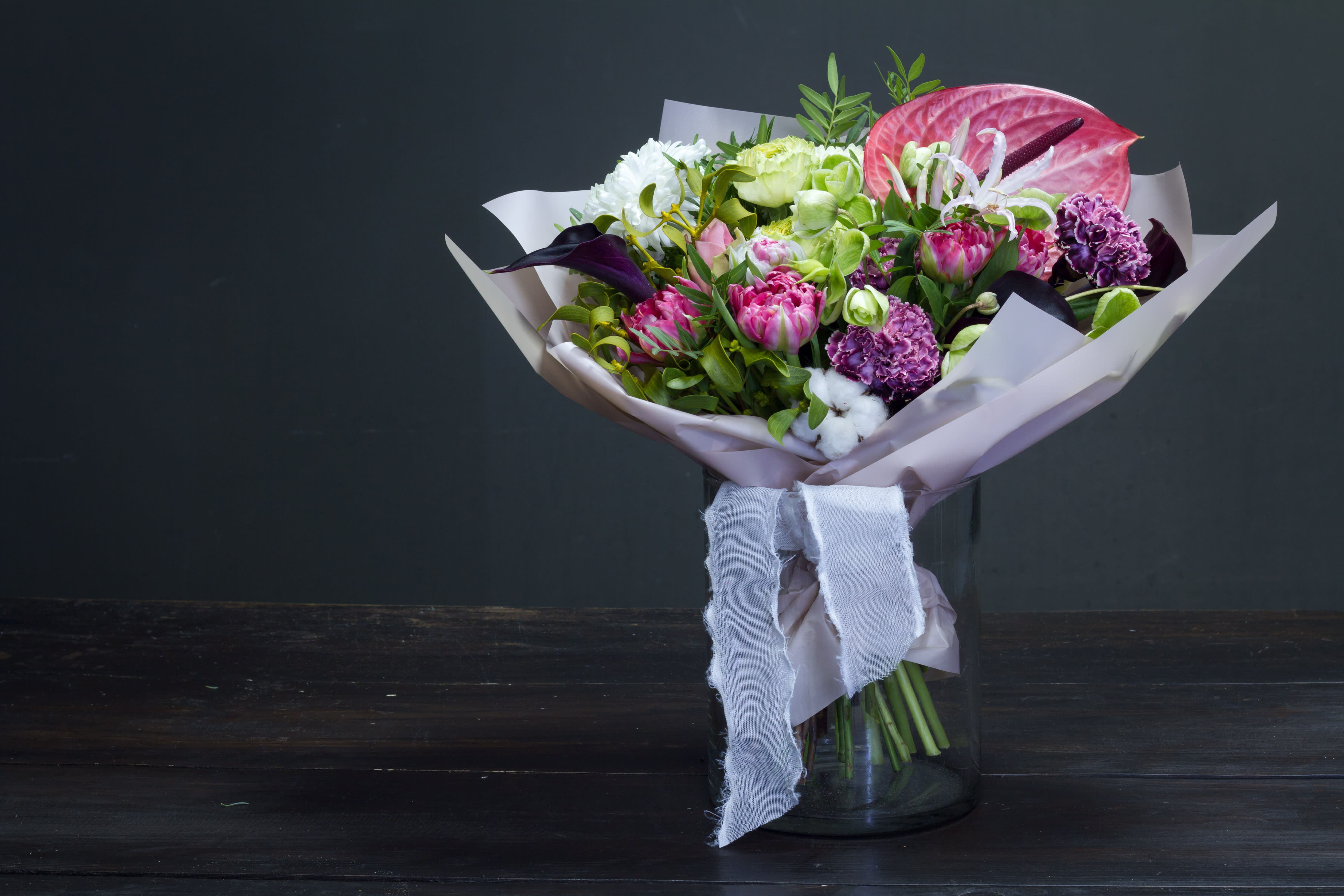 Anthurium Mix Bouquet by Donya's Florals - Anthurium Mix Bouquet contains all the colors and rich textures the person or occasion is calling for. 