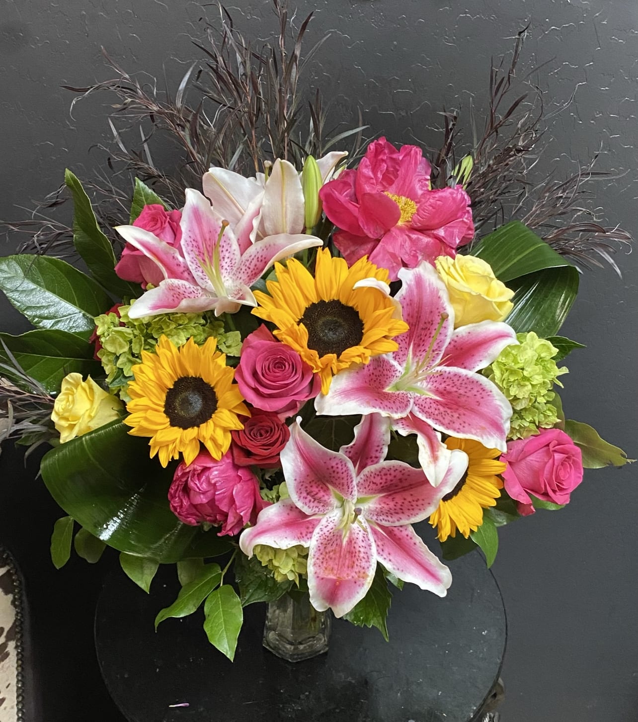 Peony Surprise Bouquet  - Peony Orchid Surprise Bouquet 