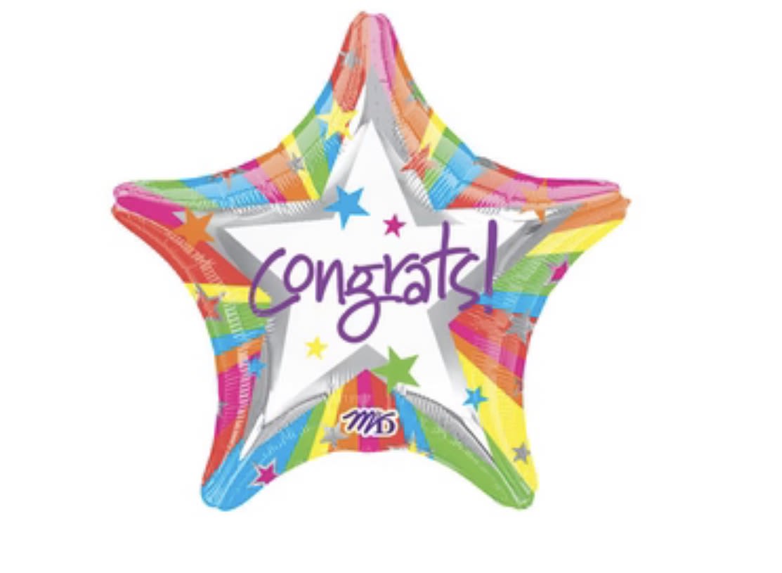 Rainbow Congrats Balloon - 18" Rainbow Congrats Balloon