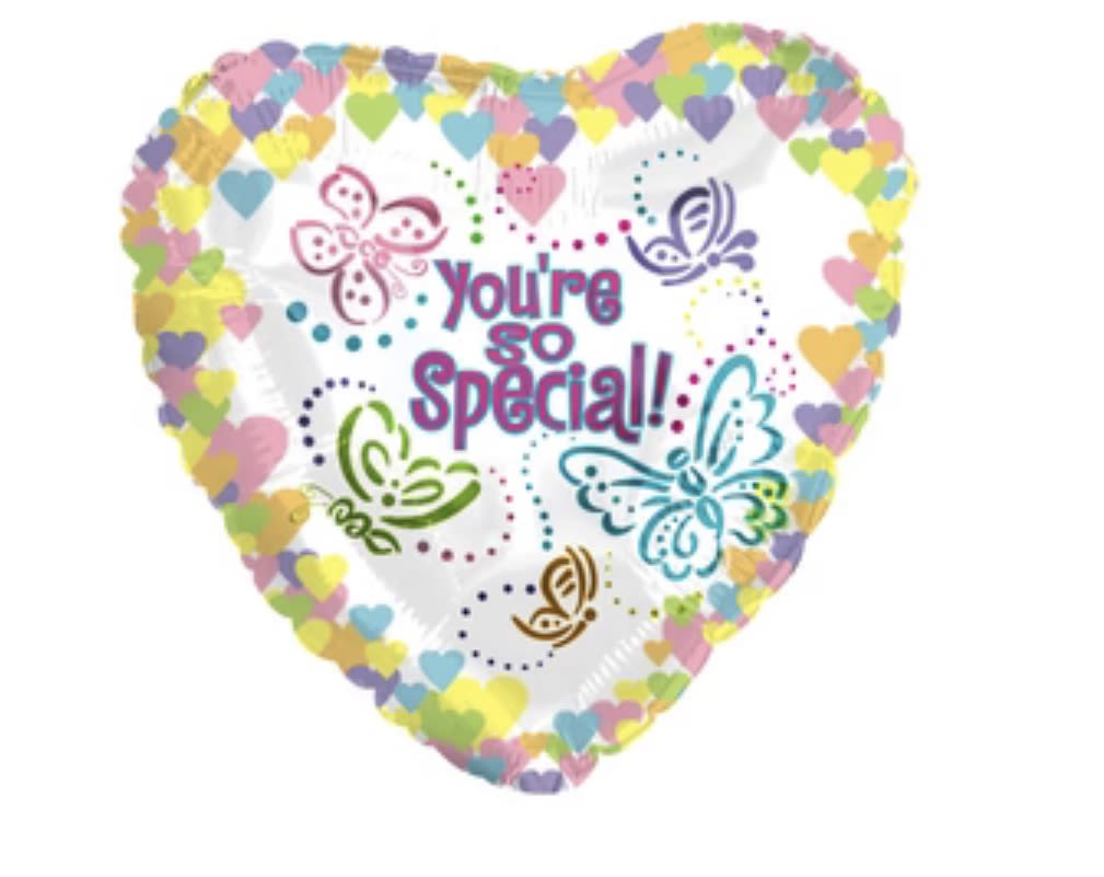You're Special Pastel Butterfly Heart Balloon - 18" You're Special Pastel Butterfly Heart Balloon
