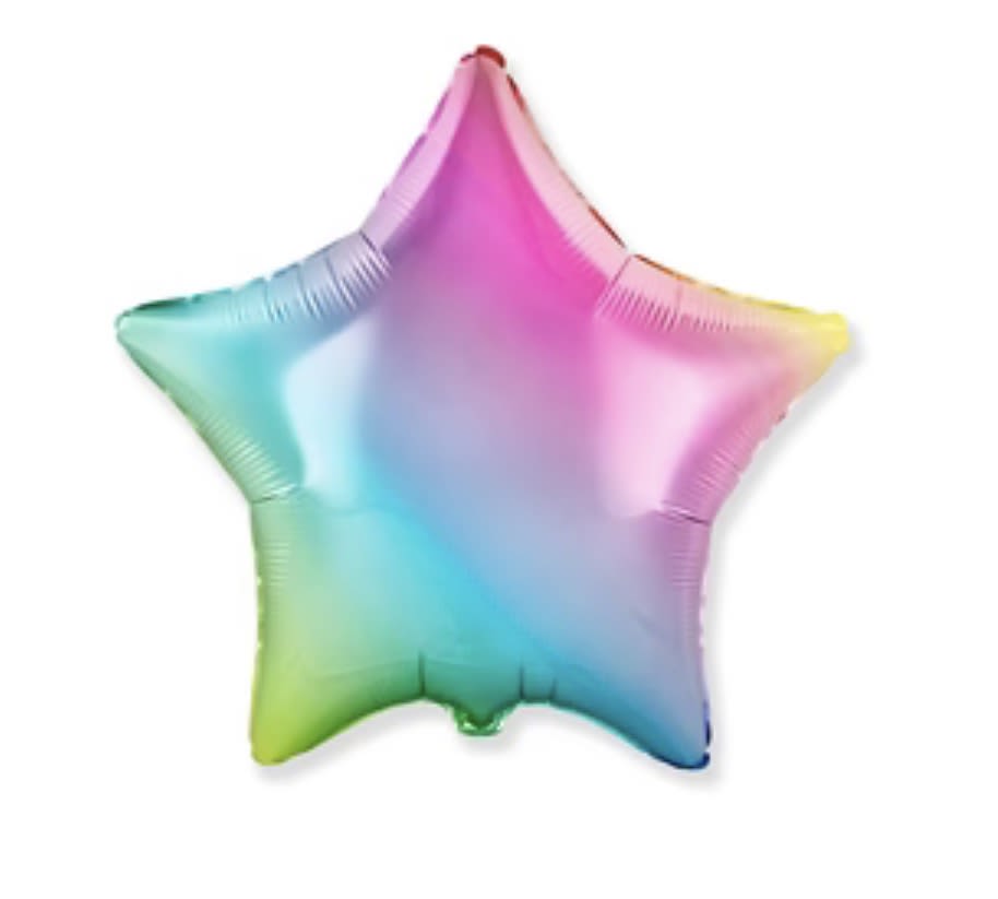 Grasdient Pastel Star Balloon - 18" Gradient Pastel Star Foil Balloon