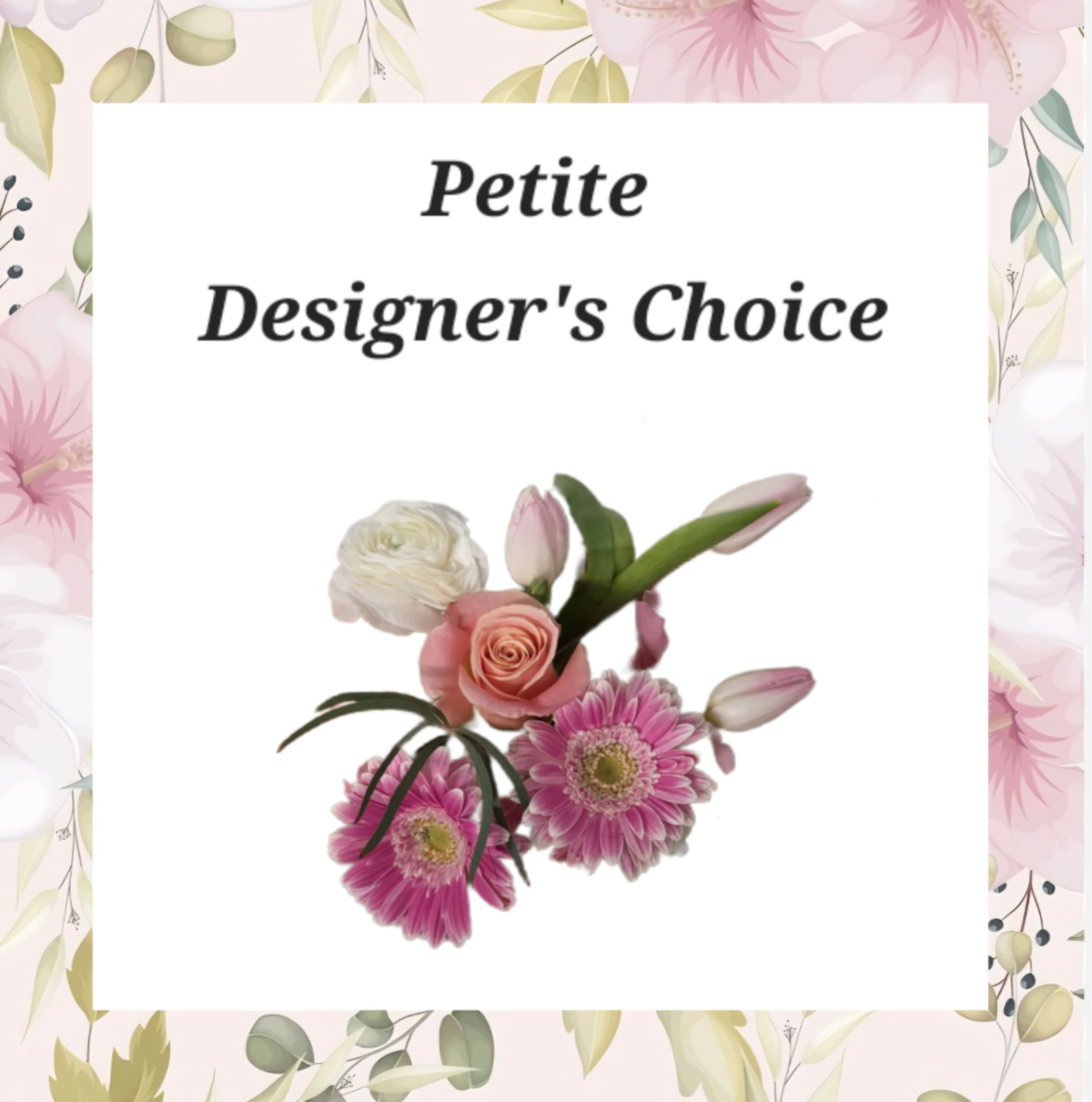 Petite designer's choice bouquet with pink and white flowers