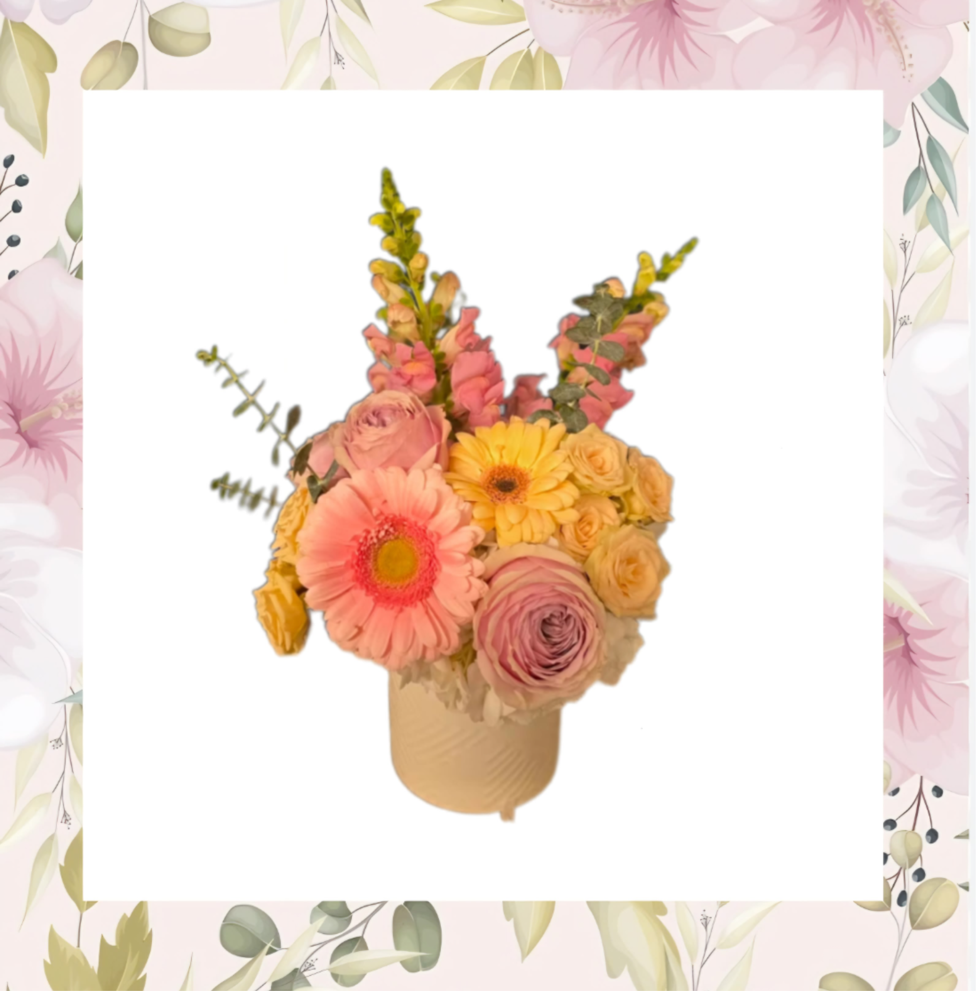 Sweet Susan - Sweet Susan typically consists of roses, tulips or cala lilies, hydrangea, ranunculus, chrysanthemums, stock, and seasonal filler in hues of purple and pink. 