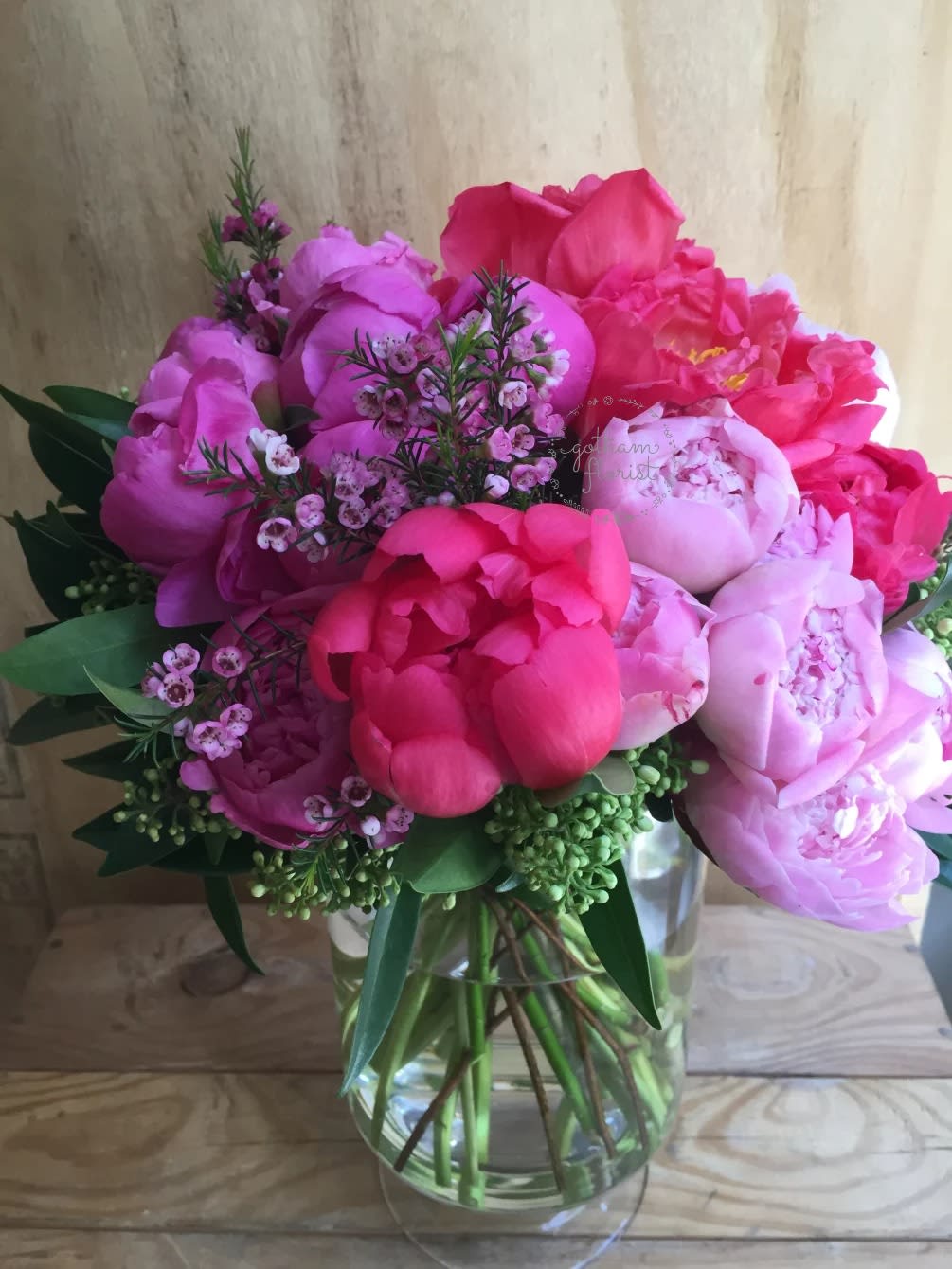 Peony Obsession - 20 Mixed peonies in glass vase. Send the best flowers from the best flower shop in New York. We offer same day flower delivery in Manhattan, Queens, Bronx, Brooklyn, Staten Island and West Chester counties. We have the prettiest and most luxurious flowers to choose from and our designs are unique and whimsical. Send mom peonies for #mothersday #bestflorist #bestfloristny #newyorkflorist