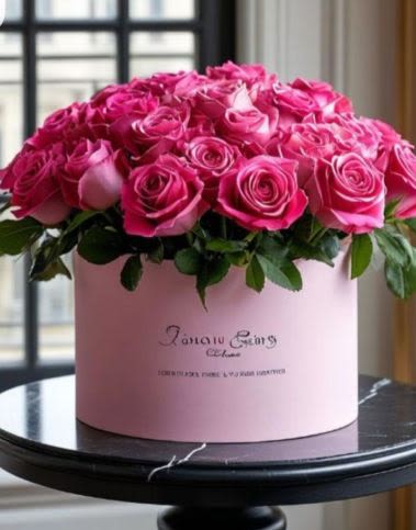 Luxury Fuchsia Roses in Pink Round Box -  Pet Friendly? Yes Roses are non-toxic to both cats and dogs. However, the stems may have thorns and the greenery can cause mild stomach upset if ingested. Keep out of reach of curious household pets to maintain the arrangement’s beauty.    Human Allergy Note No major allergy-triggering flowers noted. Roses have heavy pollen that does not easily become airborne, making them a safer choice for sensitive individuals.    Care &amp; Longevity This arrangement is designed in floral foam. To keep it fresh, add a small amount of water to the center of the box every 1–2 days, ensuring the foam stays moist. Keep the box in a cool spot away from direct sunlight, heating vents, or drafty windows. As individual roses begin to fade, gently remove them to keep the rest of the display healthy.   Best Occasions &amp; Situations  Romance/anniversary — luxe statement for someone special  Birthday — bold color that celebrates big  Congrats/celebration — show-stopping gift moment  Women's Day — rich pinks feel empowering  Housewarming — modern decor-ready box style  Just because — elevate an ordinary day  Fourth of July — vibrant pink for summer parties  Wedding's — chic gift for bridal suite or newlyweds  Why Customers Love It Gift-ready presentation that doesn’t require a vase. Vibrant monochromatic color palette that stands out in any room. High-density bloom count for a luxurious, high-end feel. Compact shape makes it perfect for side tables or desks.